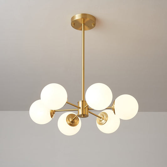 Floating Orb Brass Chandelier
