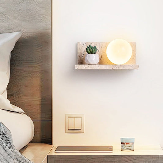 Travertine Display Shelf Wall Light