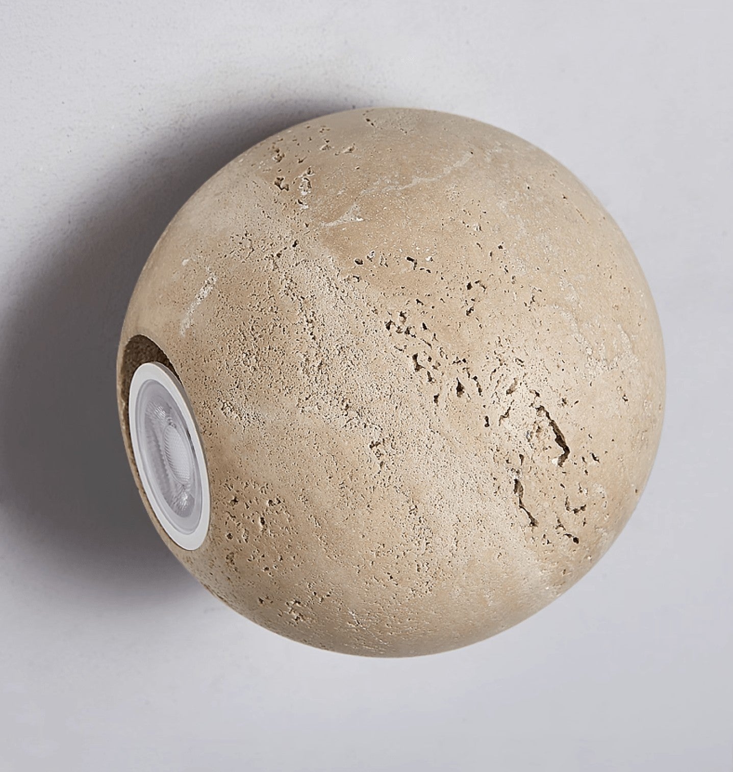 Travertine Globe Wall Sconce
