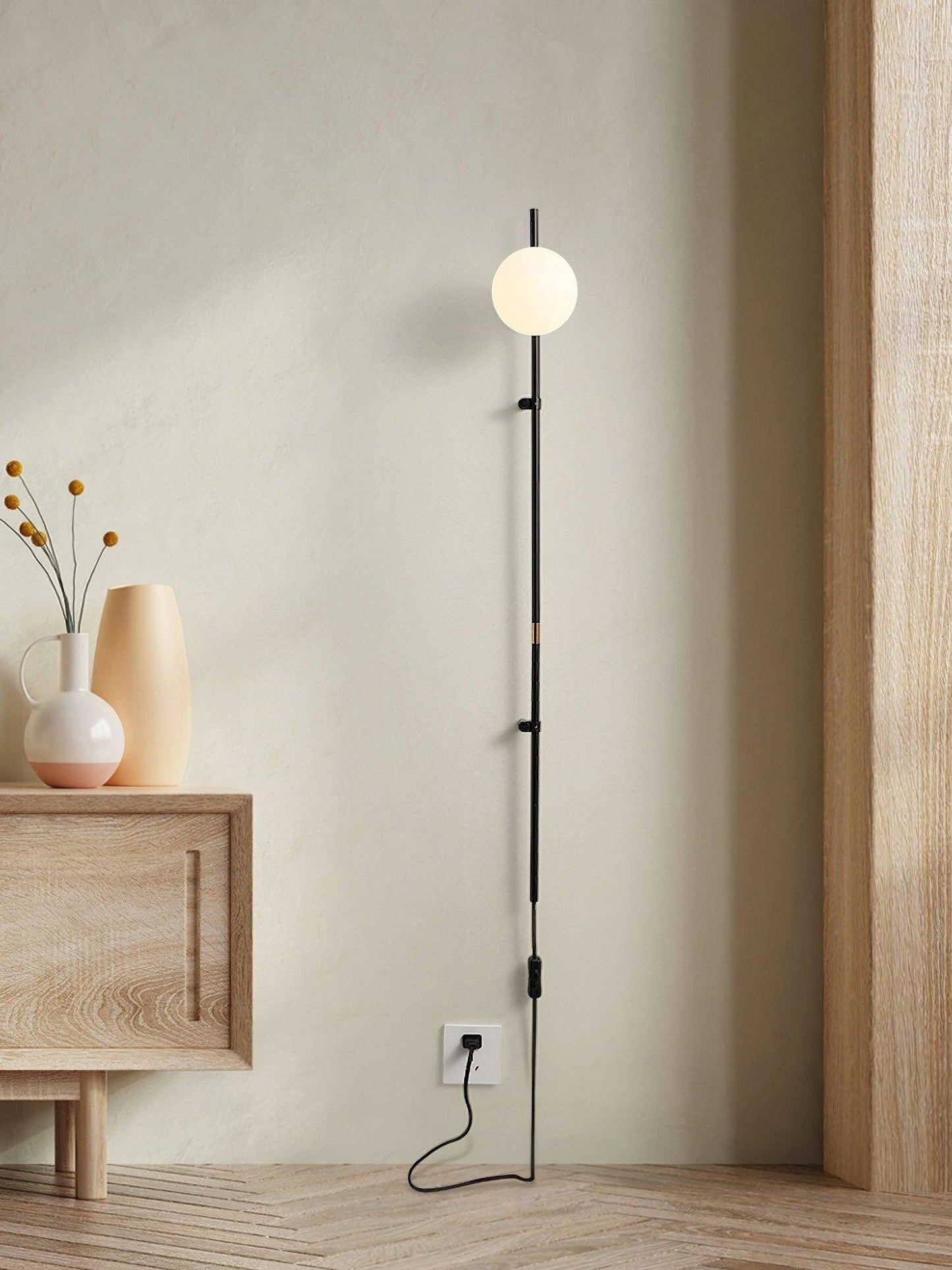 Adjustable Plug-In Wall Stem Lamp