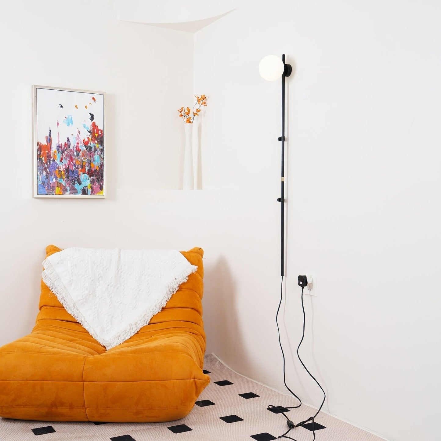 Adjustable Plug-In Wall Stem Lamp