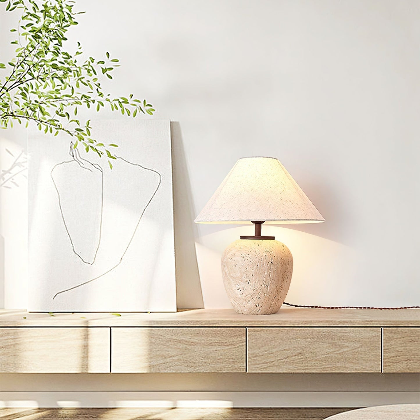 Aoji Travertine Table Lamp