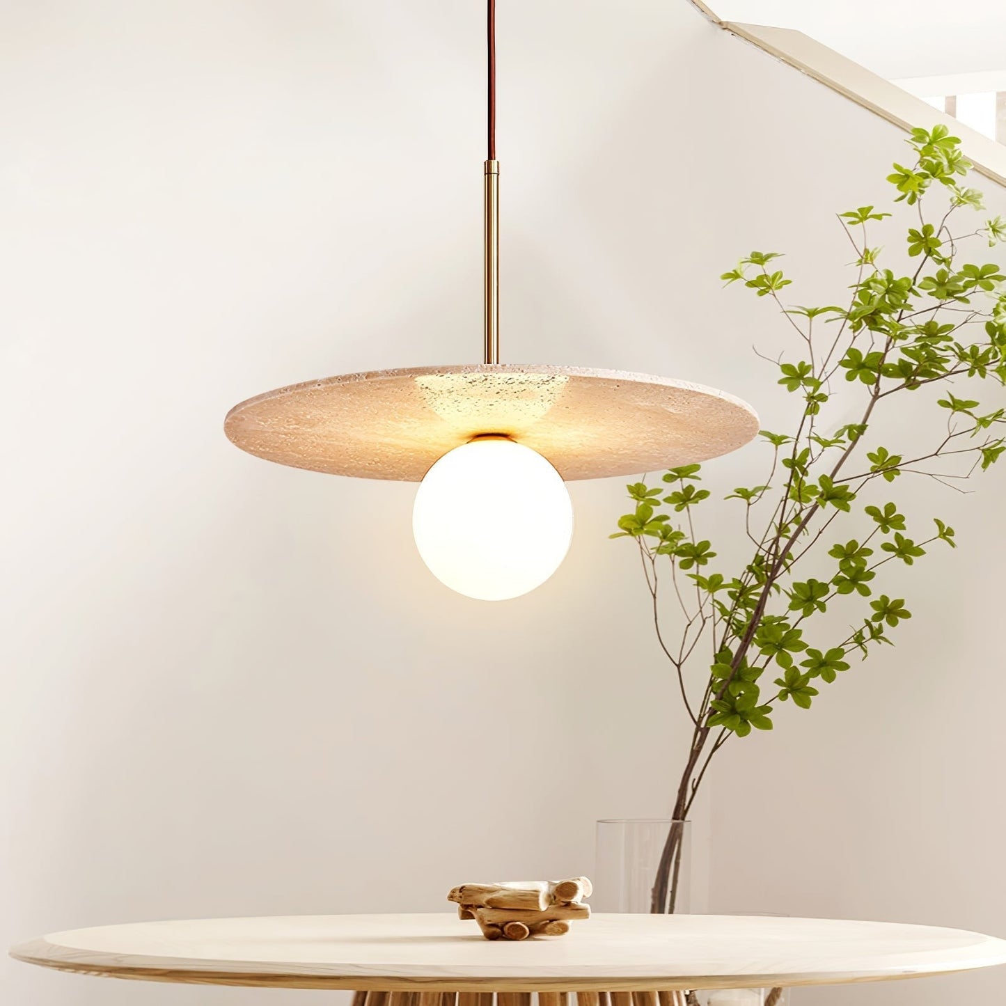 Celestial Travertine Pendant Light