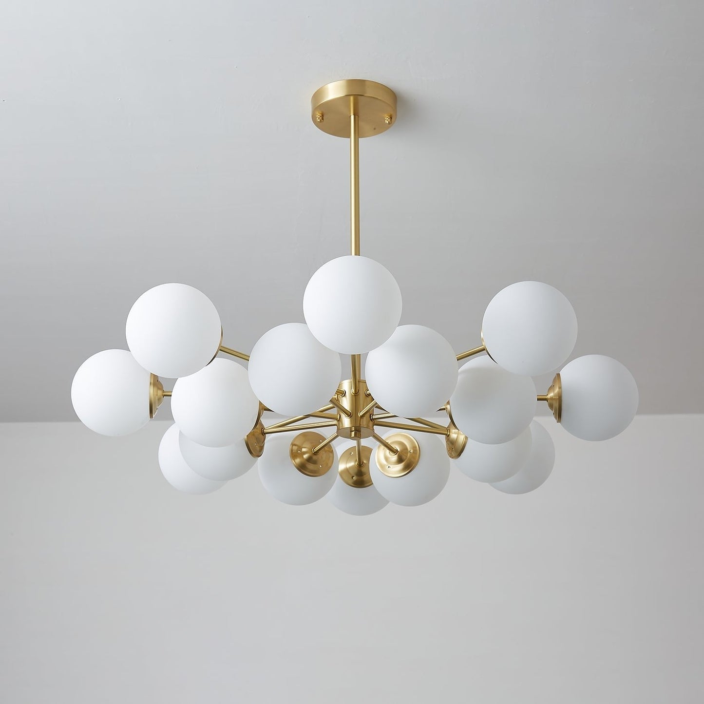 Floating Orb Brass Chandelier