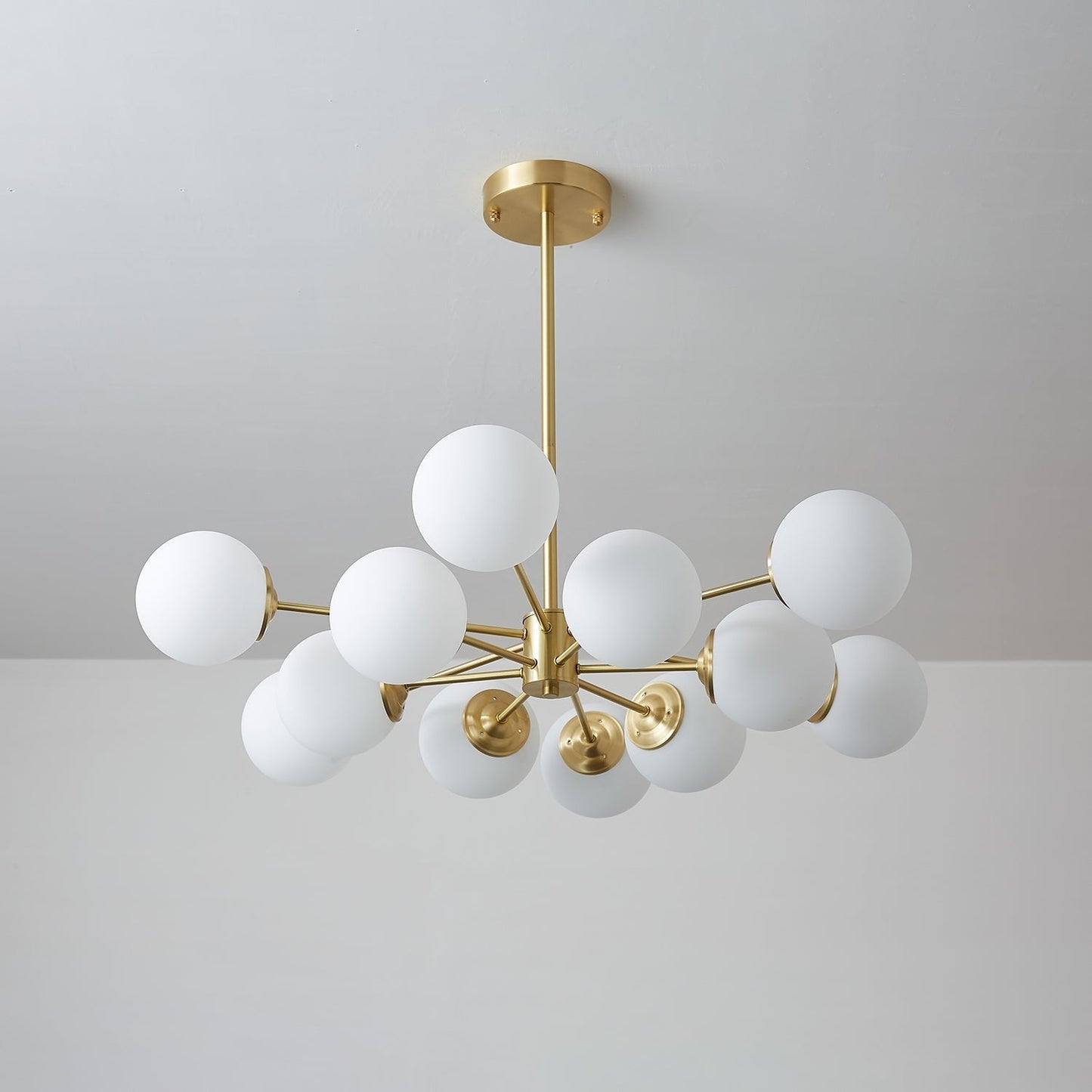Floating Orb Brass Chandelier