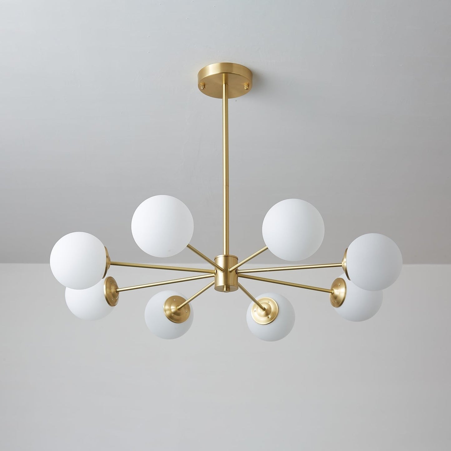 Floating Orb Brass Chandelier
