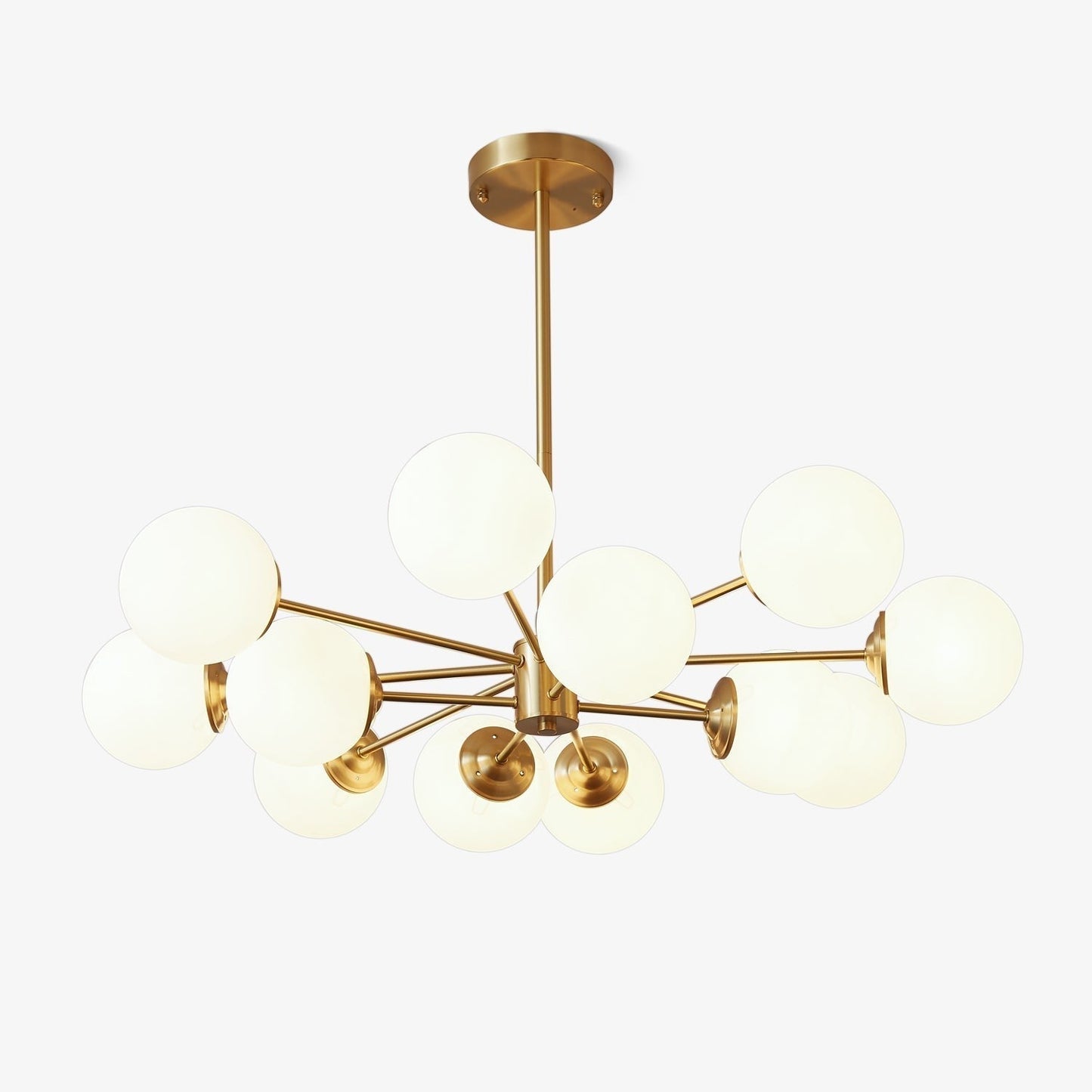 Floating Orb Brass Chandelier