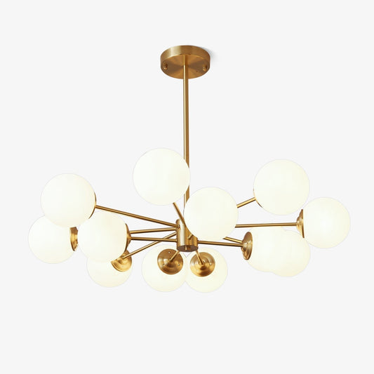 Floating Orb Brass Chandelier