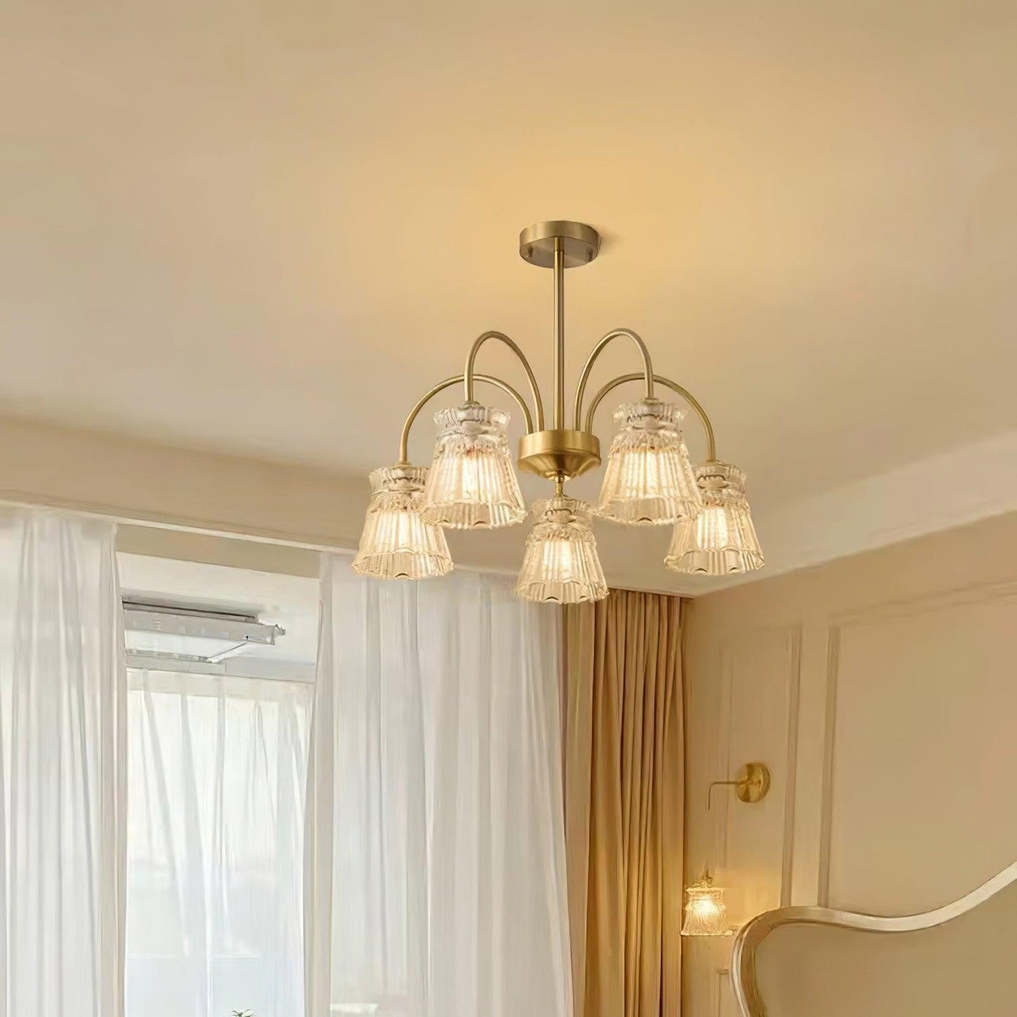 Frosted Crystal Cascade Chandelier
