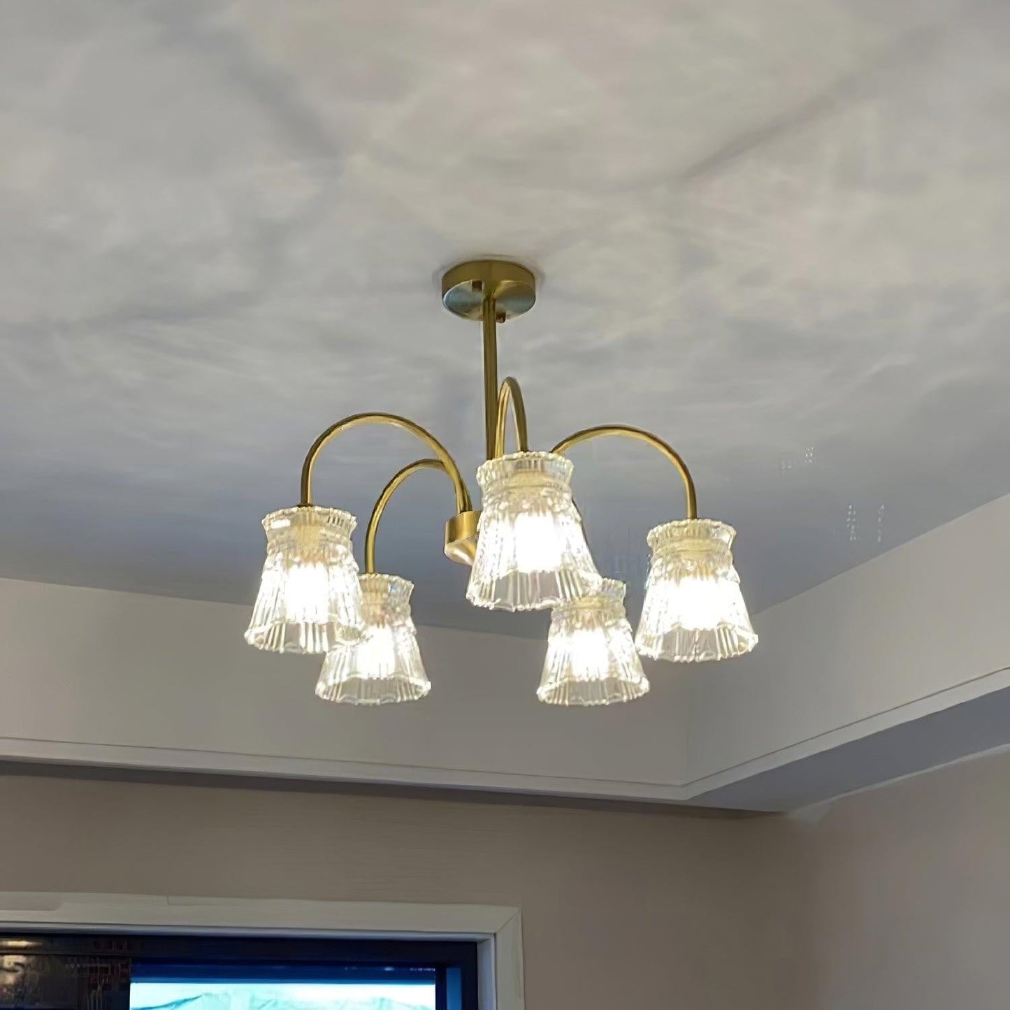 Frosted Crystal Cascade Chandelier