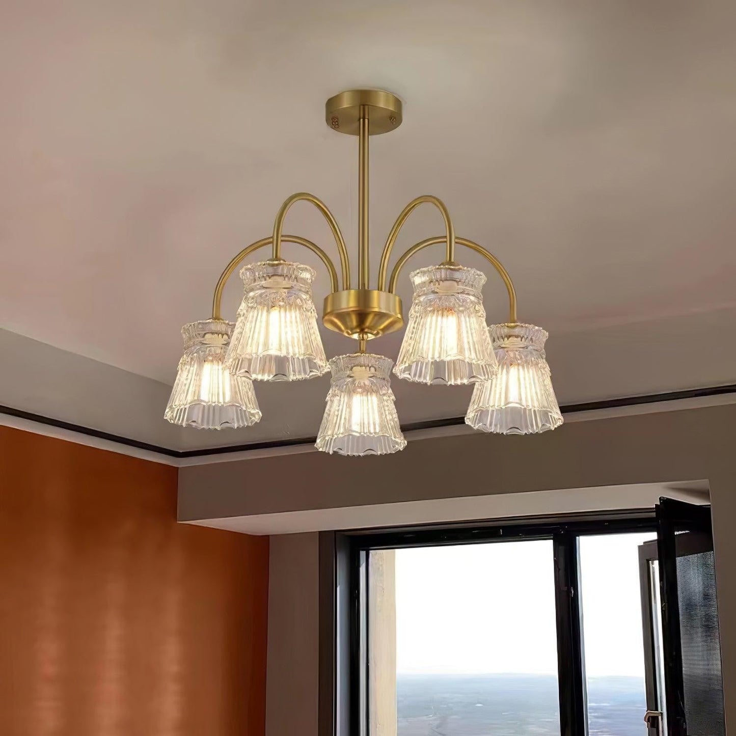 Frosted Crystal Cascade Chandelier