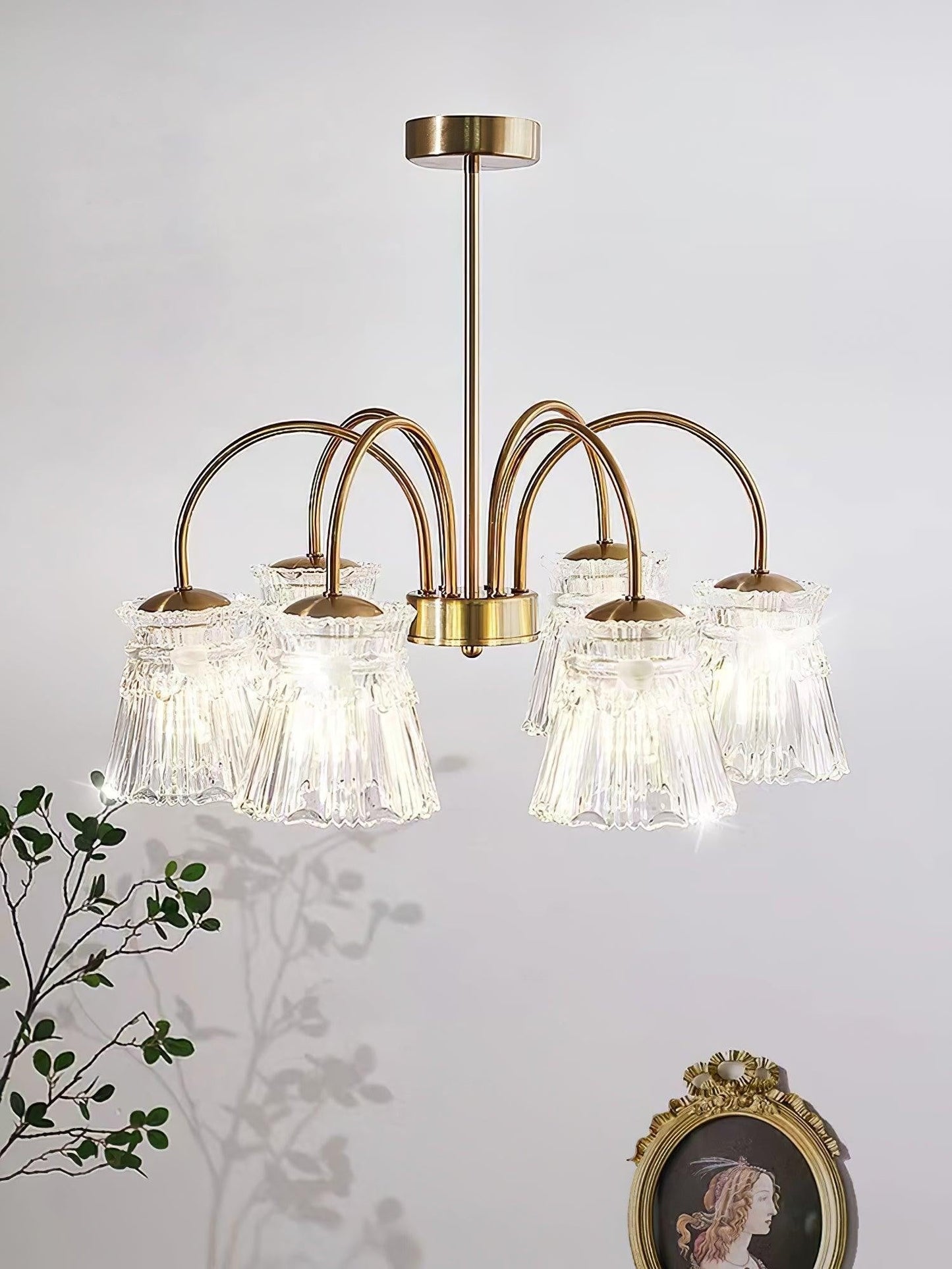 Frosted Crystal Cascade Chandelier