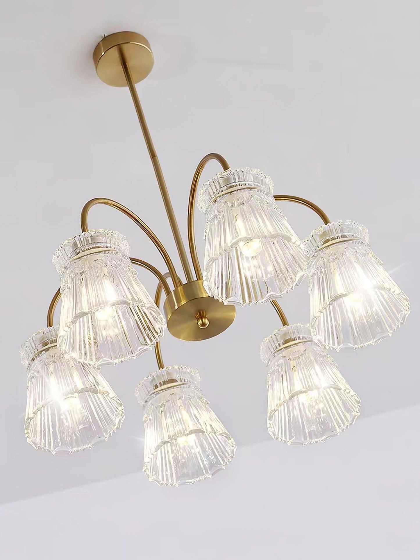 Frosted Crystal Cascade Chandelier