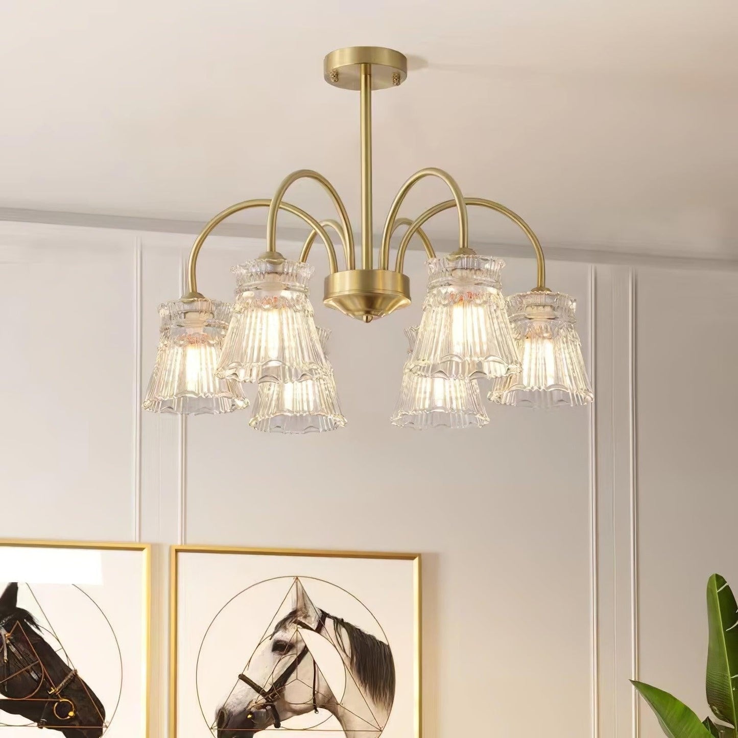 Frosted Crystal Cascade Chandelier