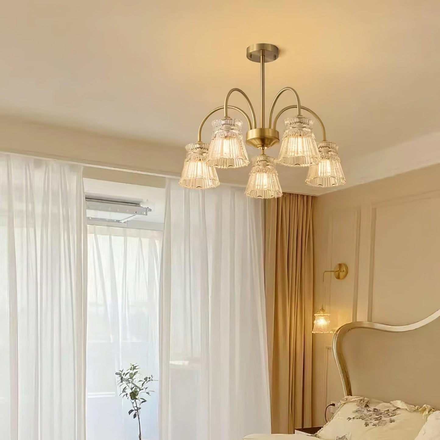 Frosted Crystal Cascade Chandelier