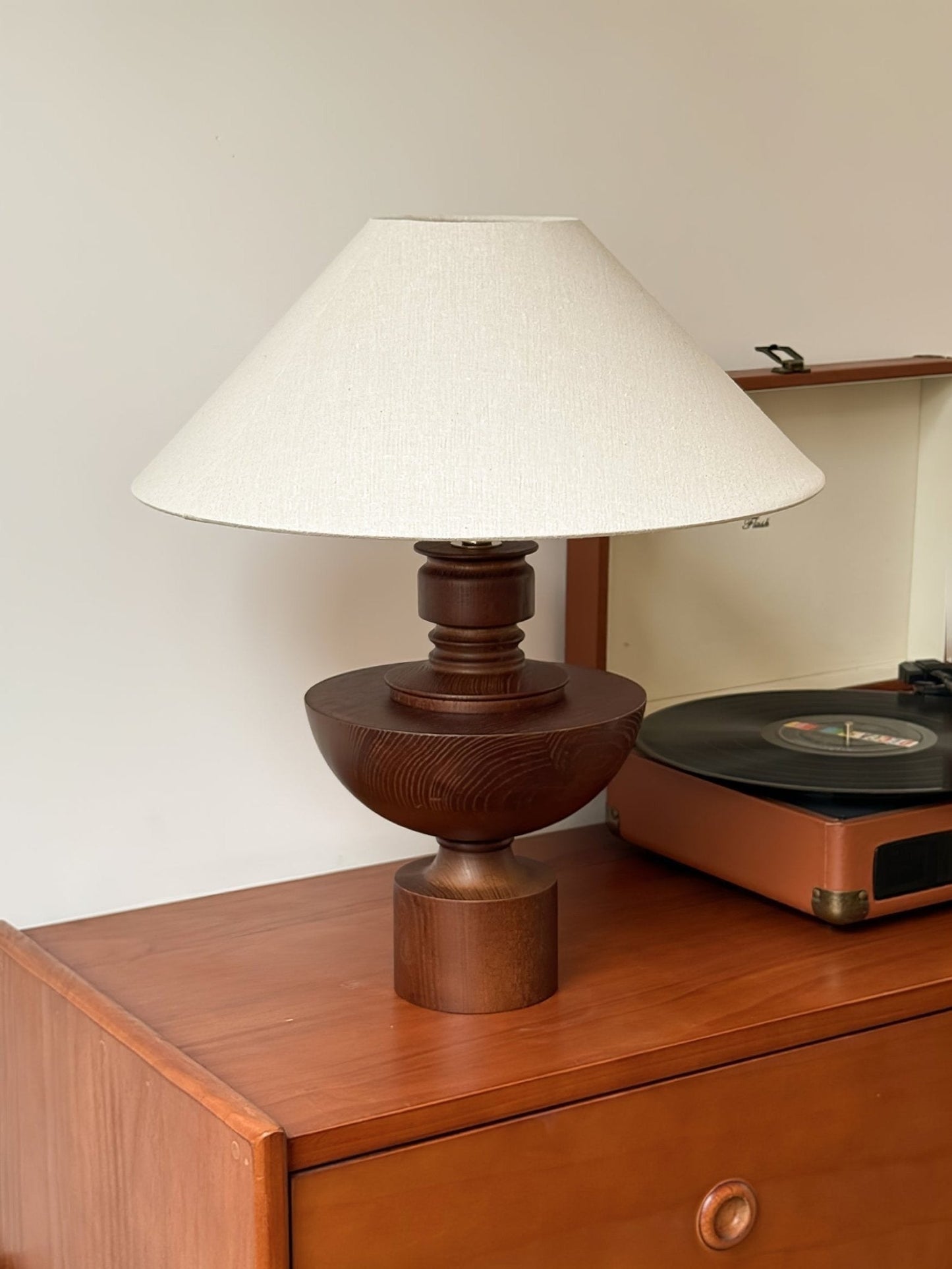 Helios Wooden Vase Table Lamp