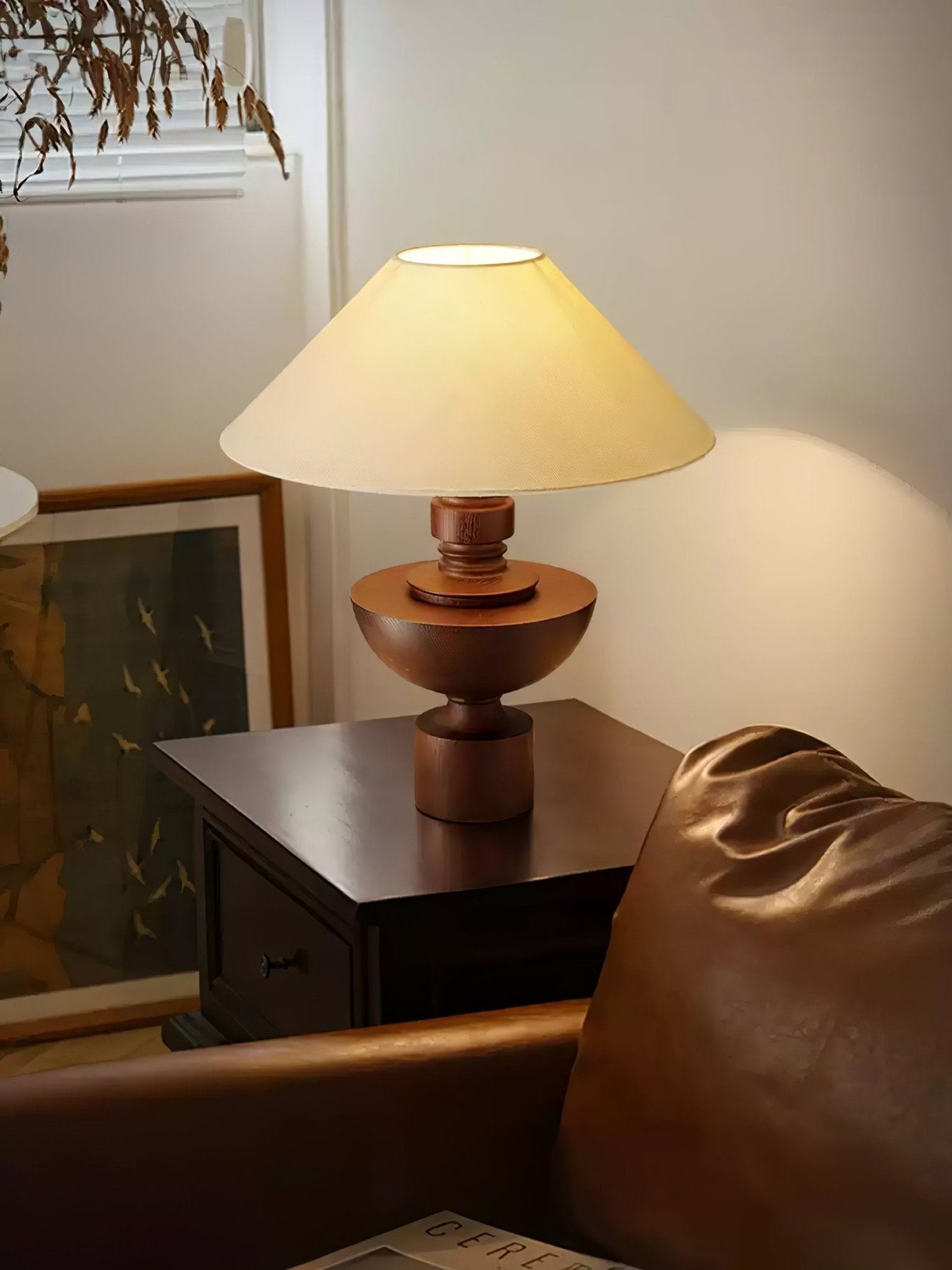 Helios Wooden Vase Table Lamp