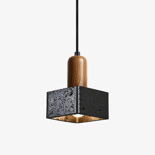 Lava Stone Cube Pendant Light