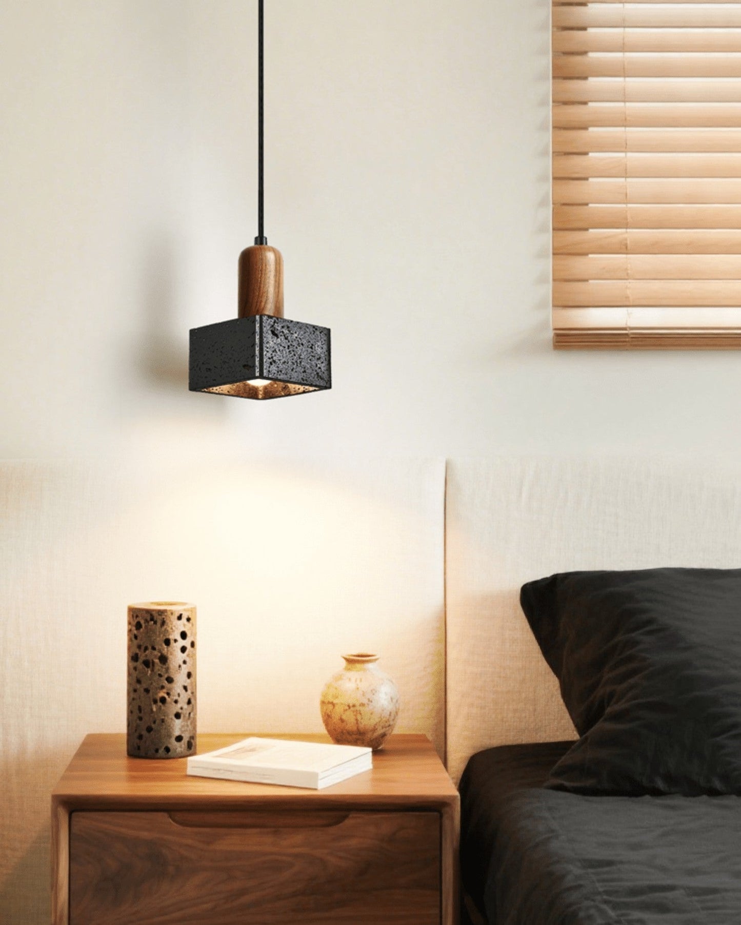 Lava Stone Cube Pendant Light