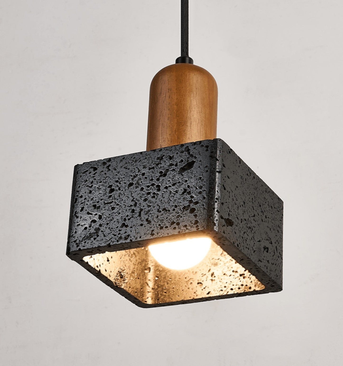 Lava Stone Cube Pendant Light