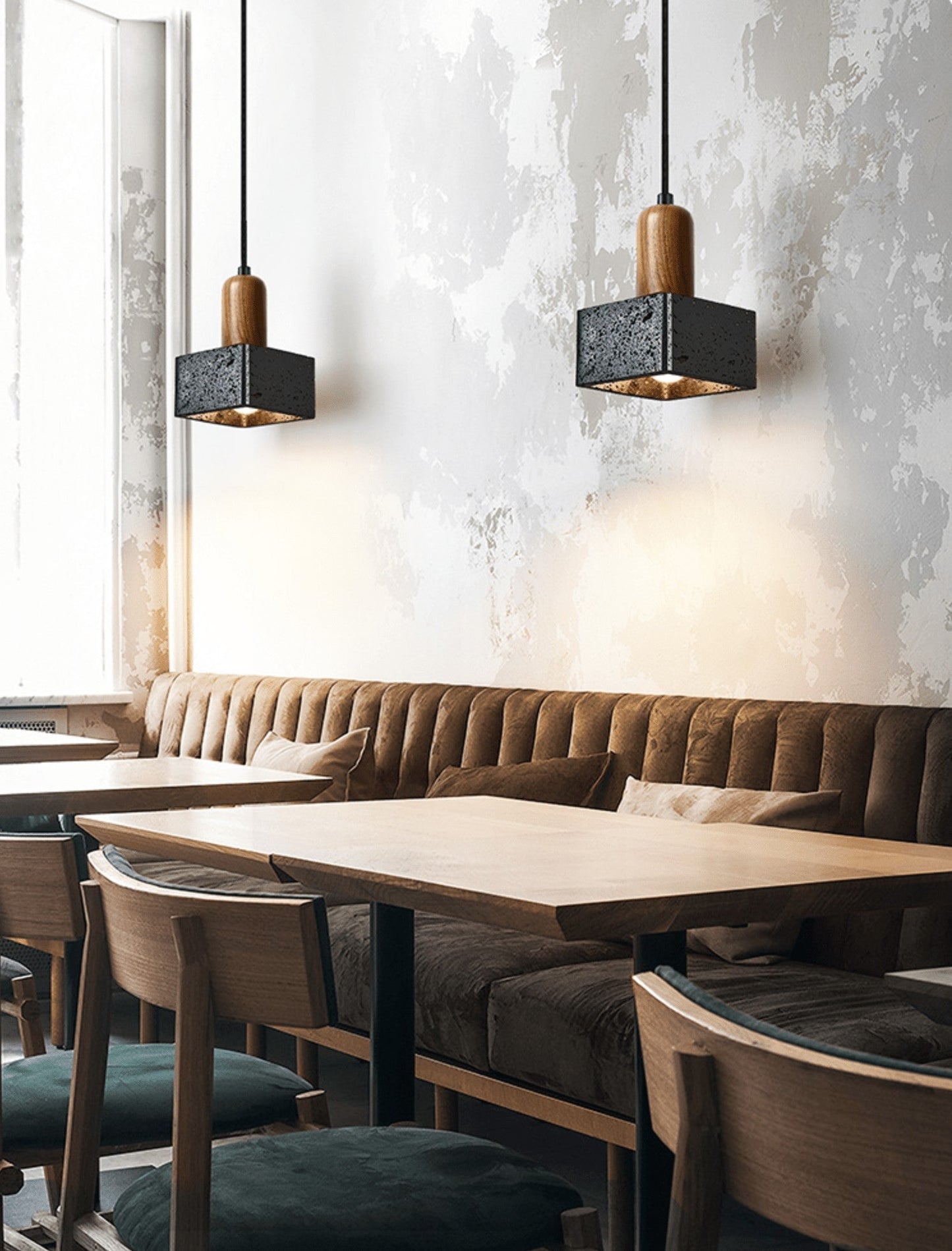 Lava Stone Cube Pendant Light