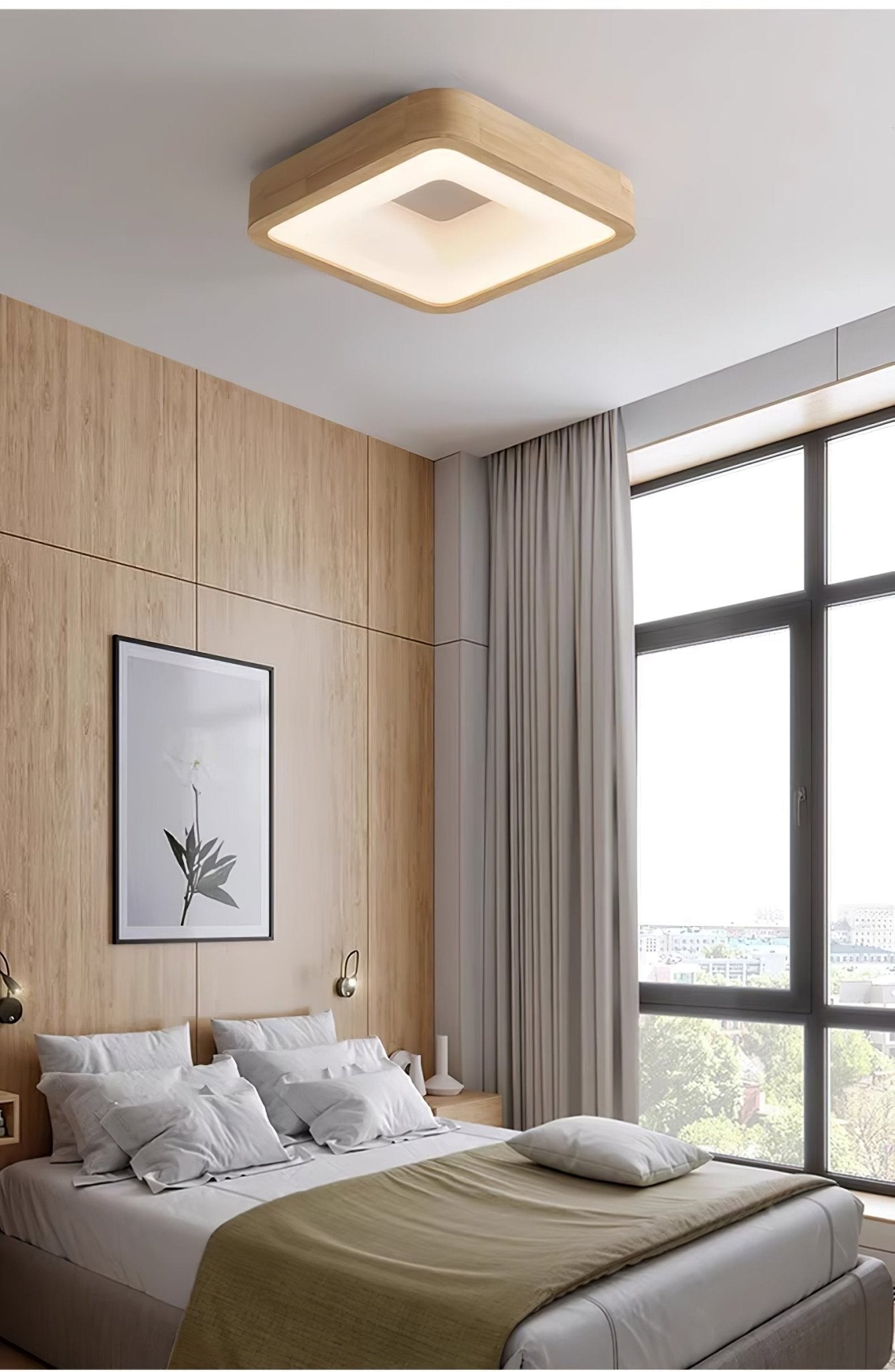 Ligna Square Flush Ceiling Light