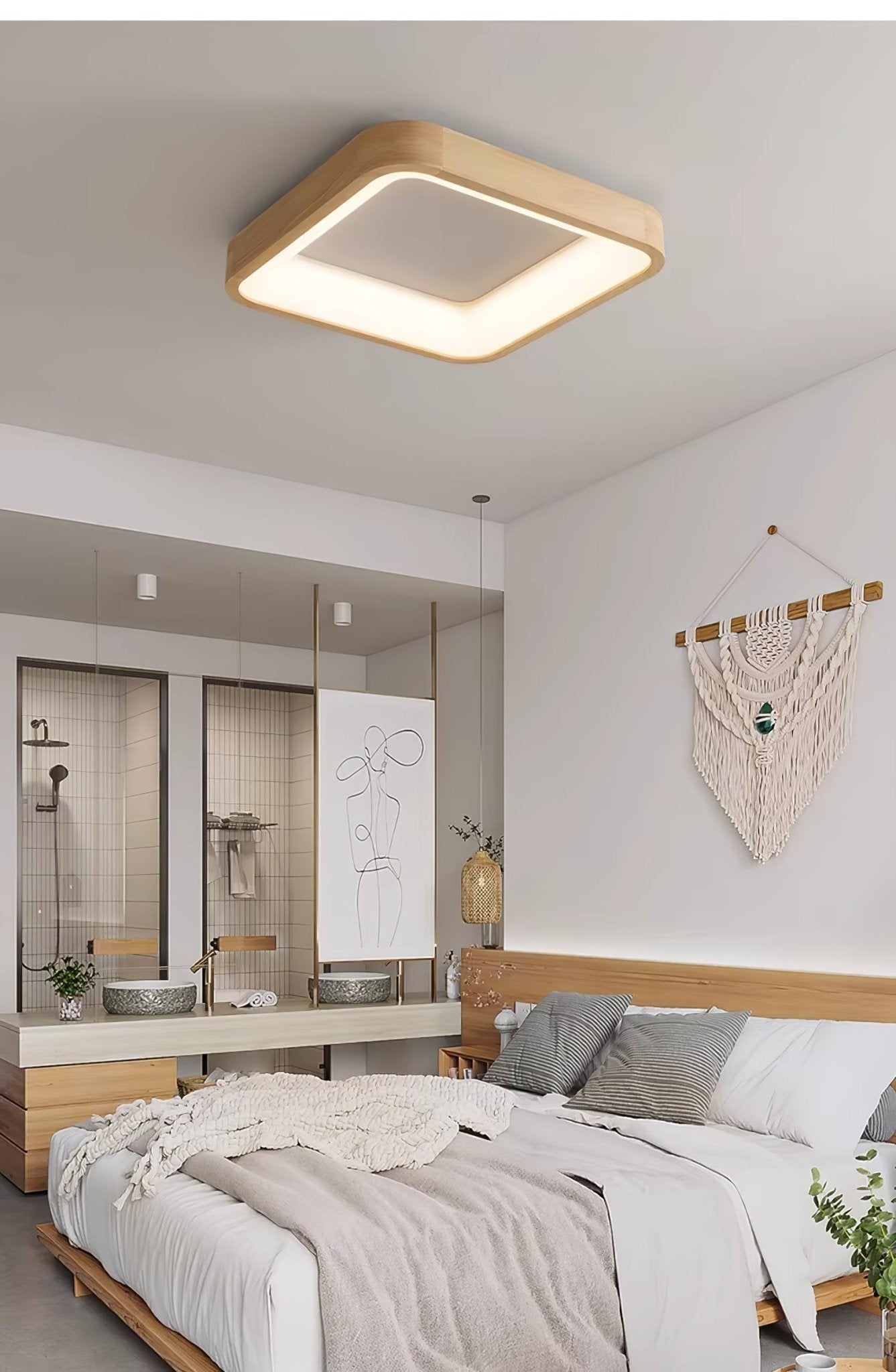 Ligna Square Flush Ceiling Light