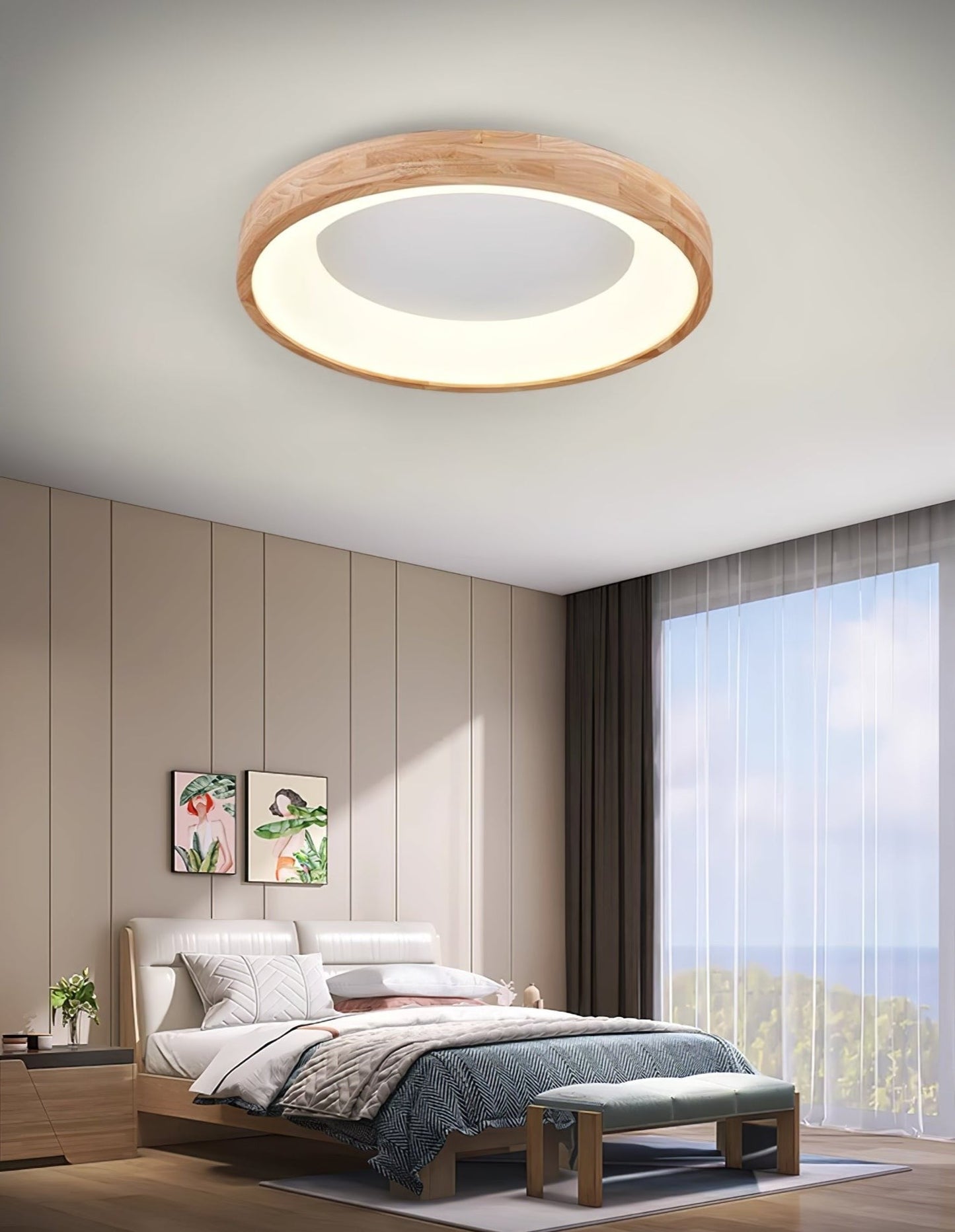 Ligna Square Flush Ceiling Light