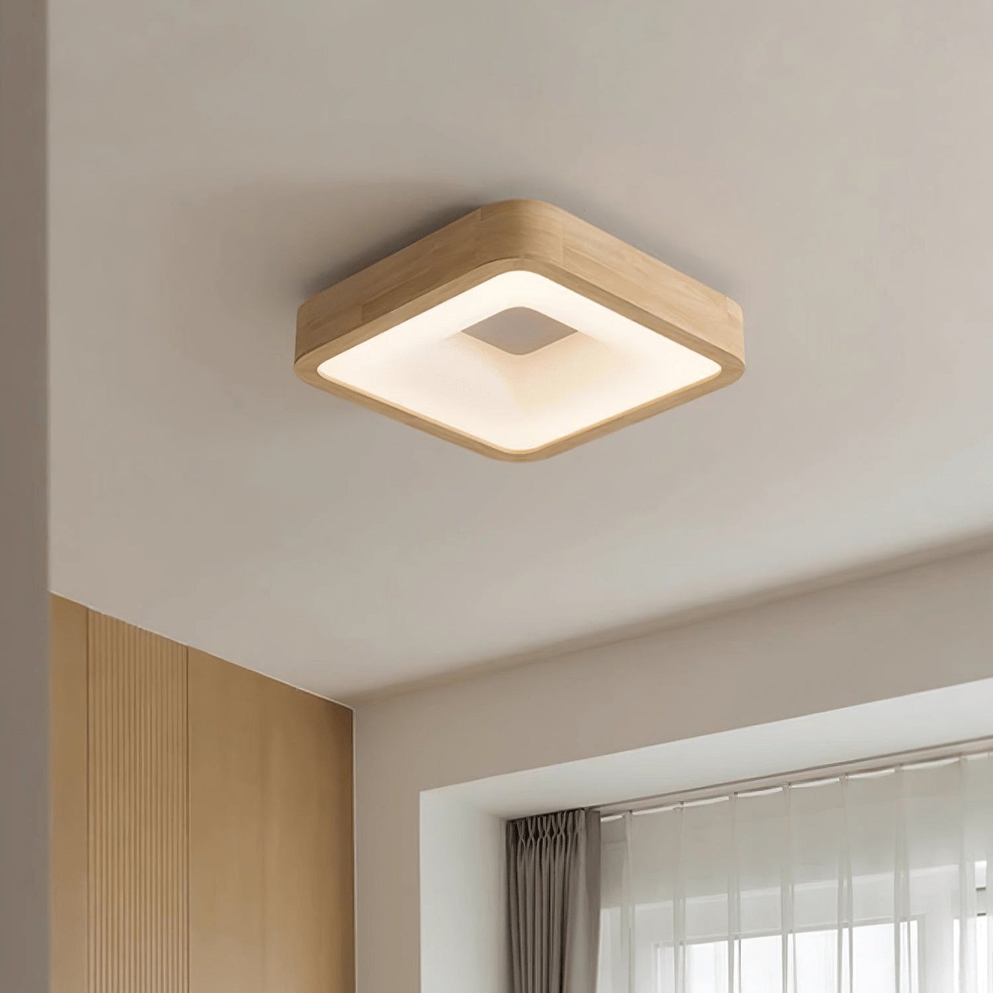 Ligna Square Flush Ceiling Light