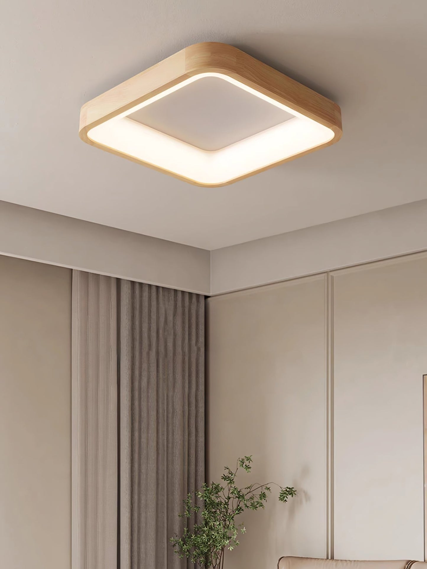 Ligna Square Flush Ceiling Light