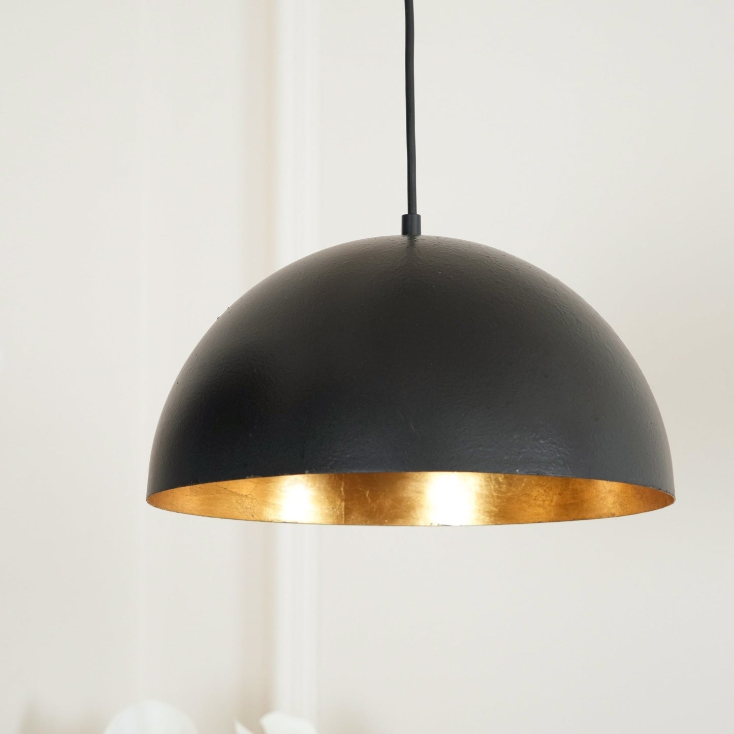 Modern Dome Pendant with Gold Interior
