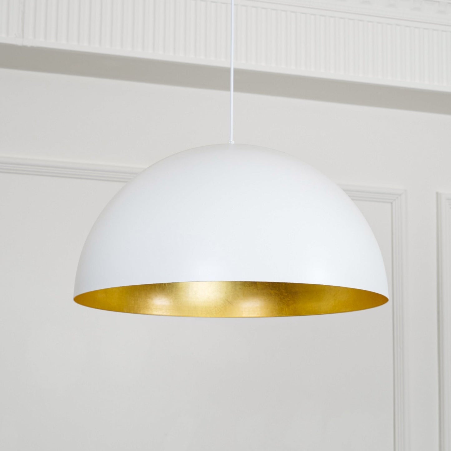 Modern Dome Pendant with Gold Interior