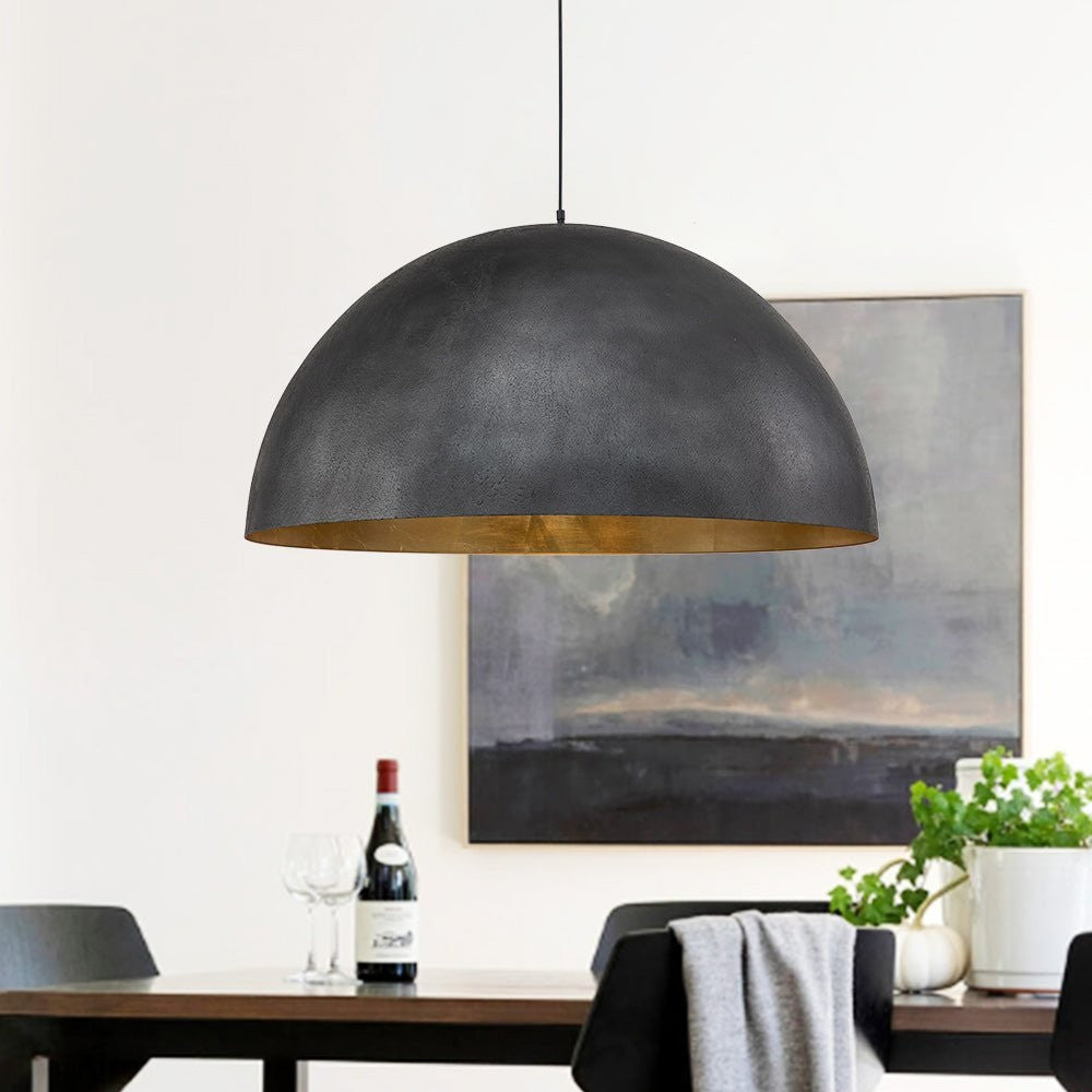 Modern Dome Pendant with Gold Interior