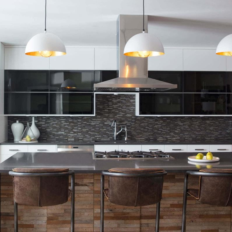 Modern Dome Pendant with Gold Interior