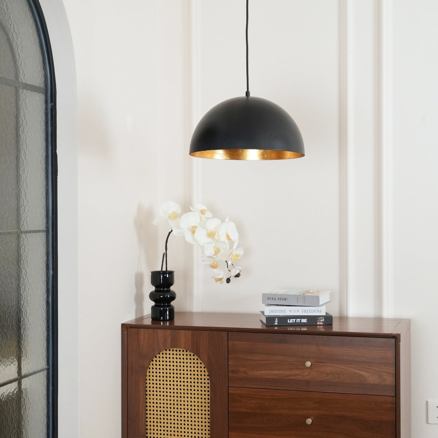 Modern Dome Pendant with Gold Interior