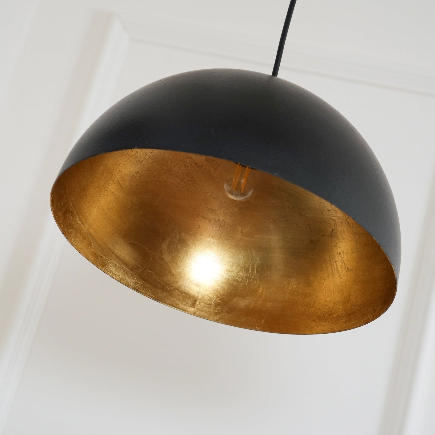 Modern Dome Pendant with Gold Interior