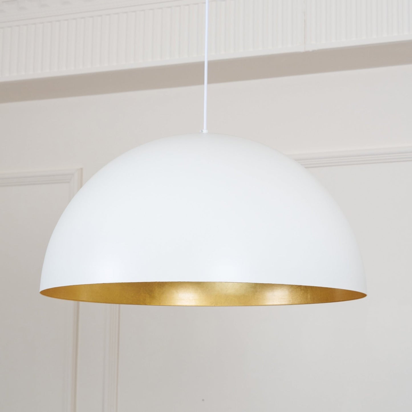 Modern Dome Pendant with Gold Interior