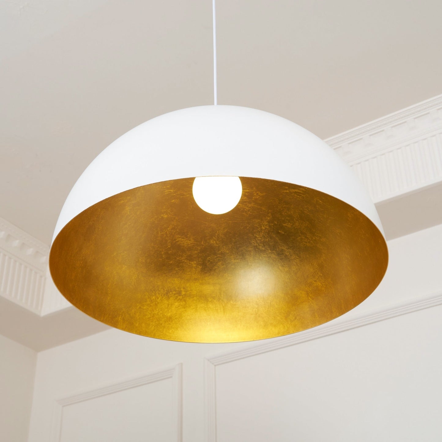Modern Dome Pendant with Gold Interior