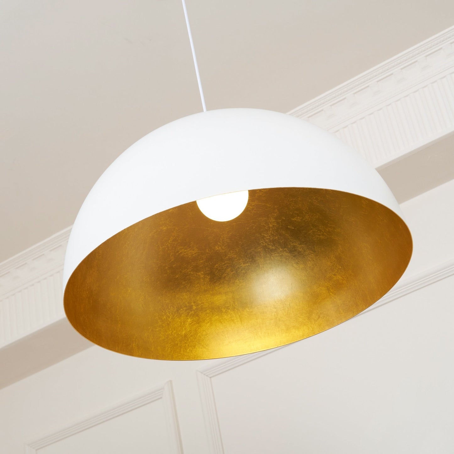 Modern Dome Pendant with Gold Interior