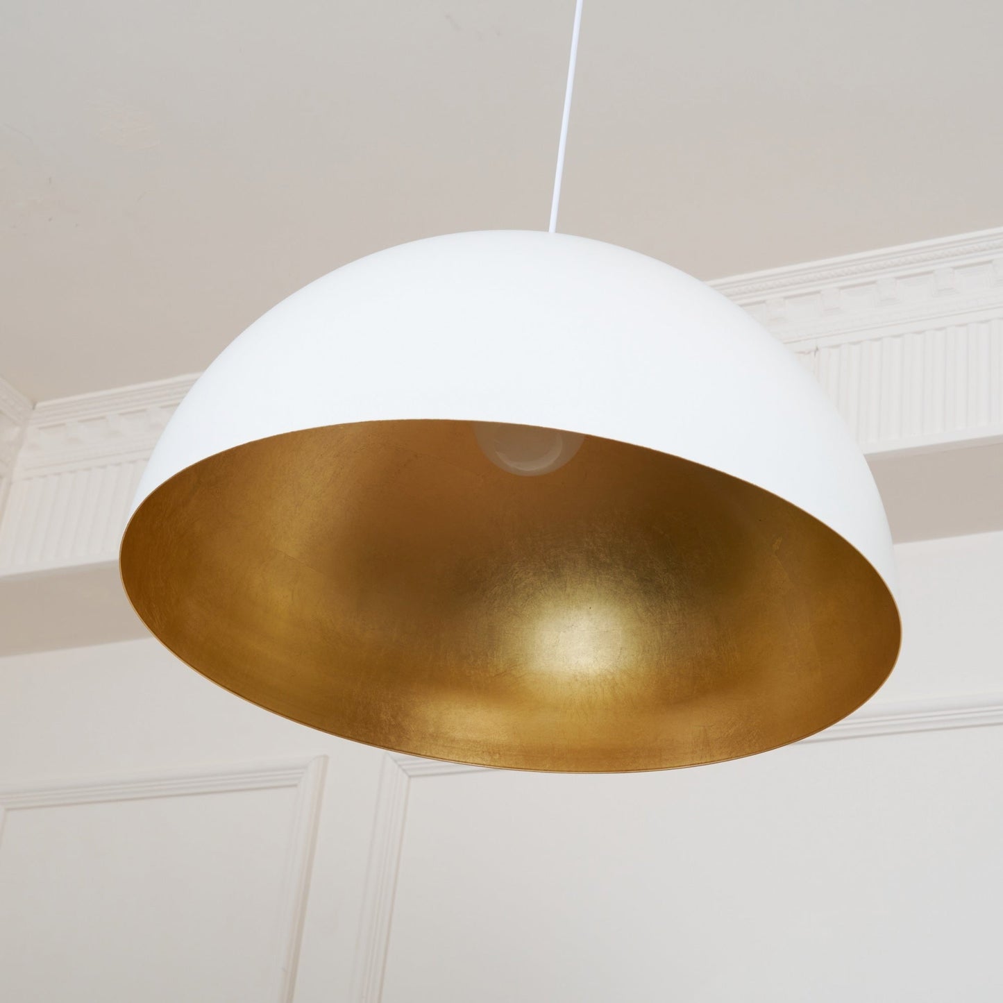 Modern Dome Pendant with Gold Interior