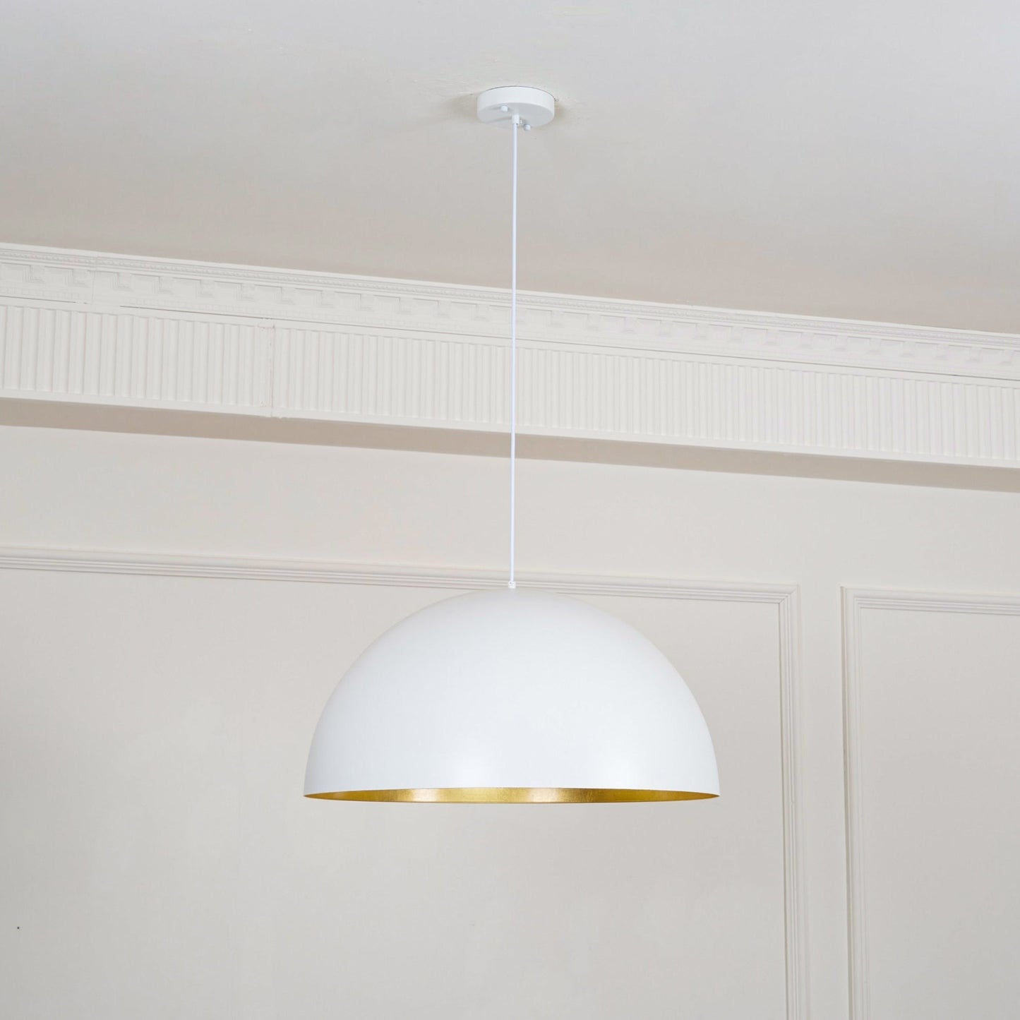 Modern Dome Pendant with Gold Interior