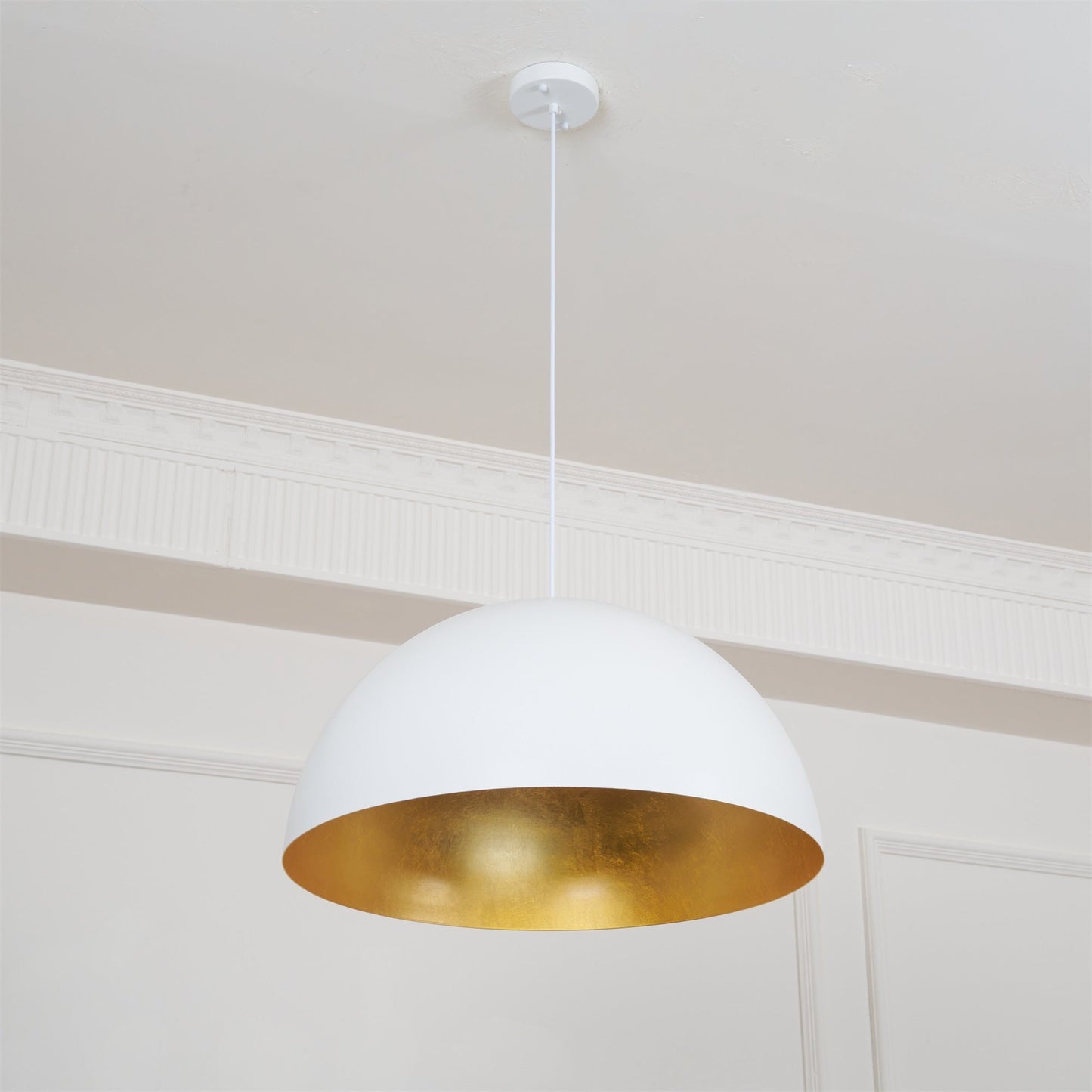 Modern Dome Pendant with Gold Interior
