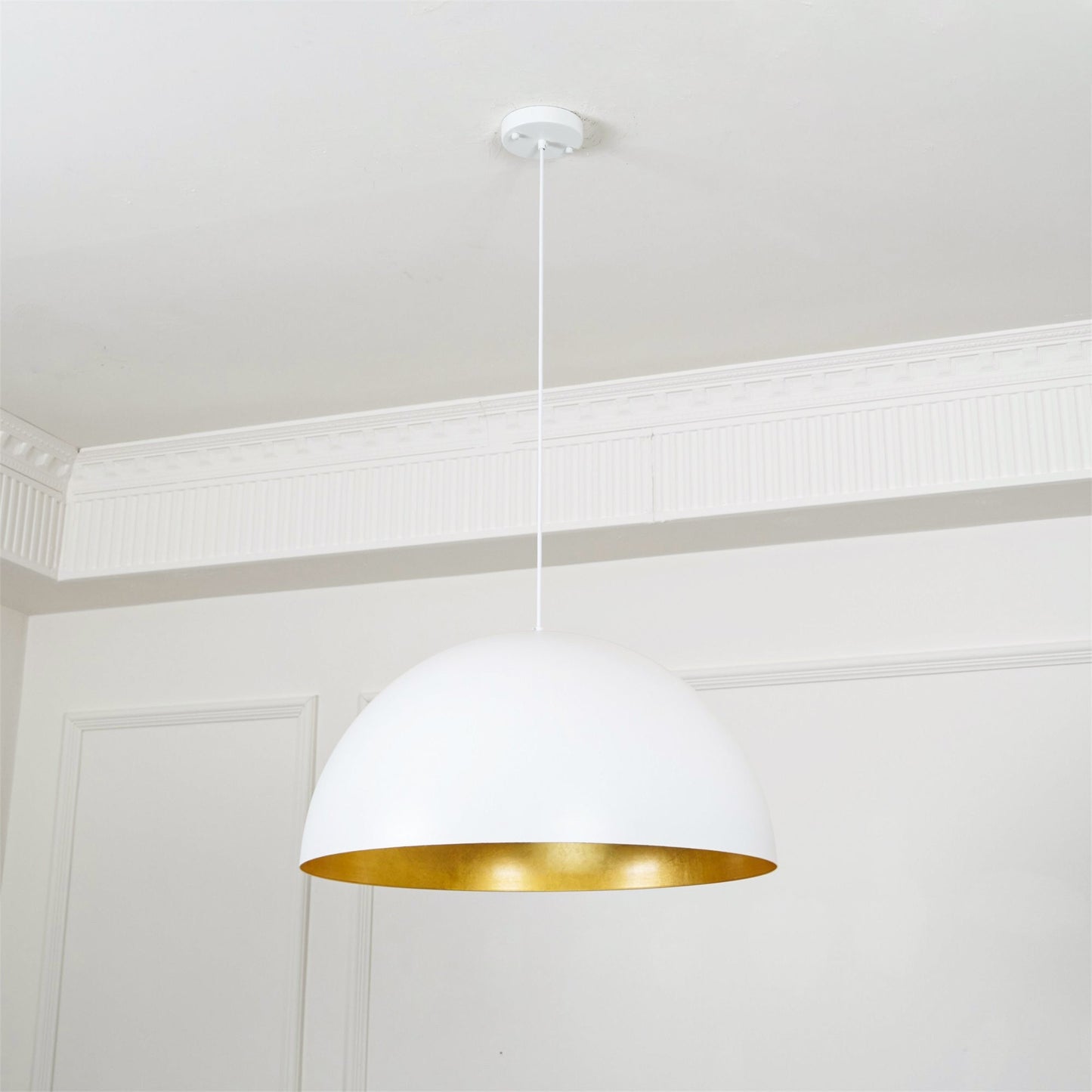 Modern Dome Pendant with Gold Interior