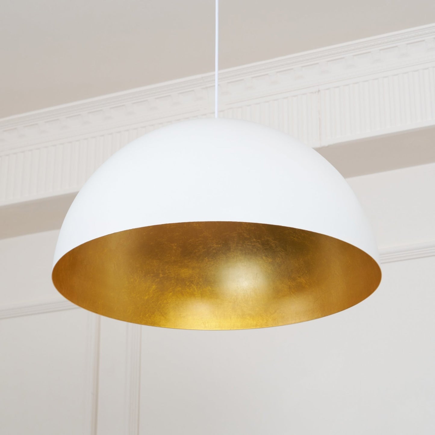 Modern Dome Pendant with Gold Interior