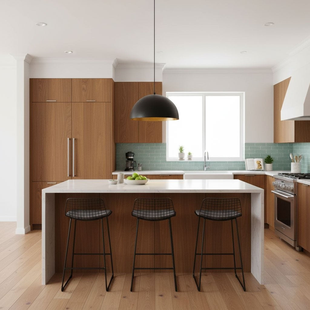 Modern Dome Pendant with Gold Interior