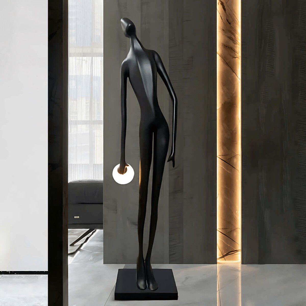 Noir Muse Sculptural Floor Lamp
