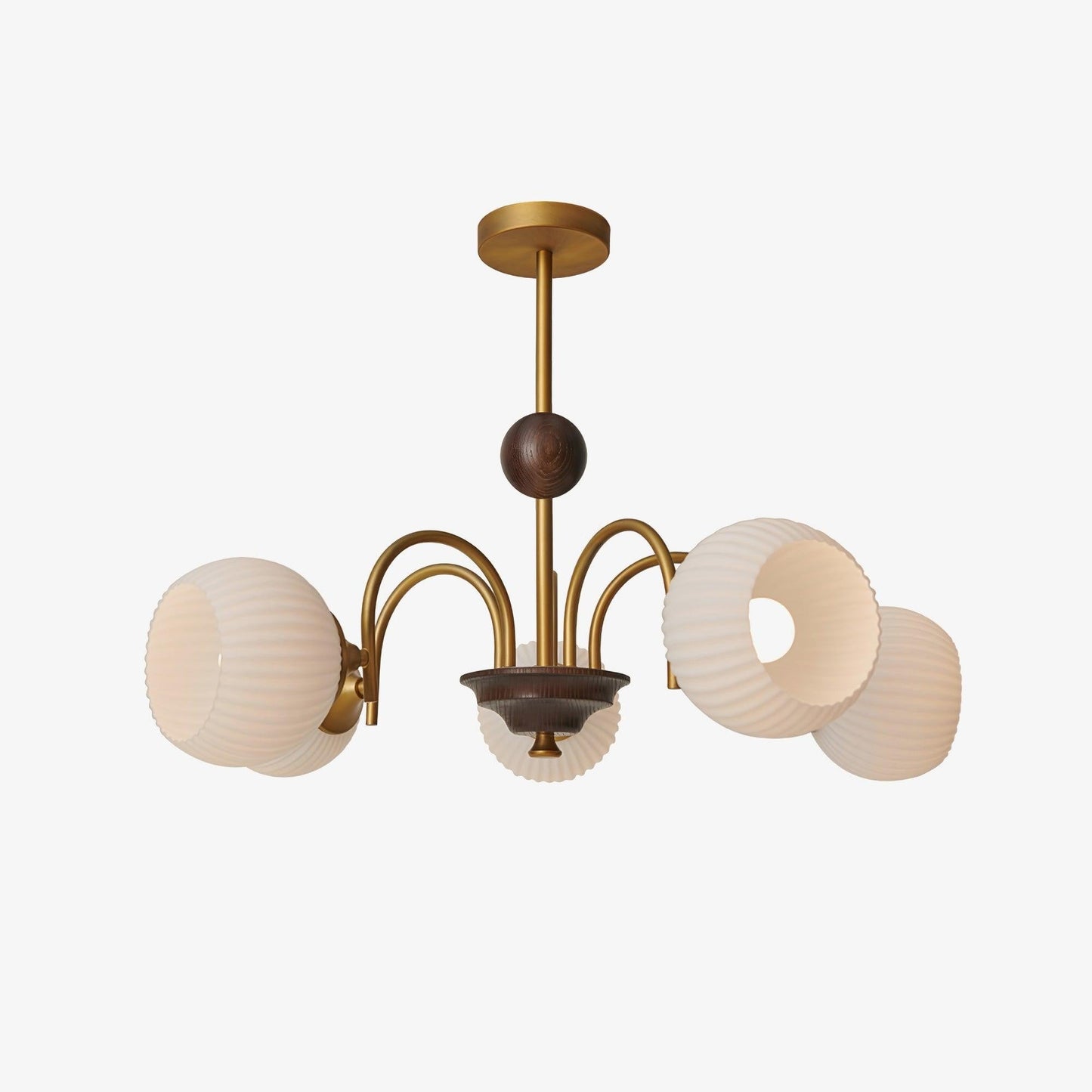 Ribbed Glass Sculptural Chandelier