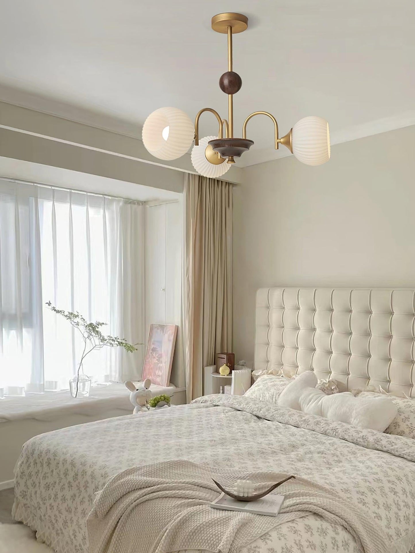 Ribbed Glass Sculptural Chandelier