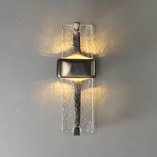 Sculpted Glass Torch Wall Light