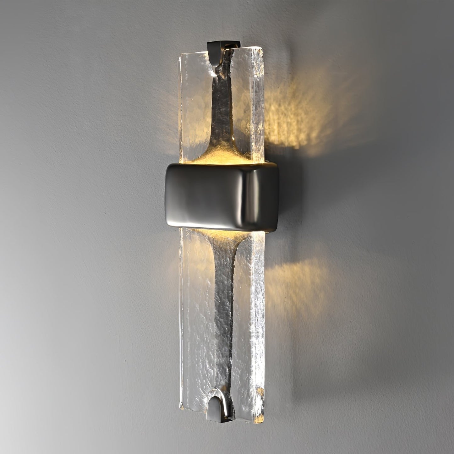 Sculpted Glass Torch Wall Light